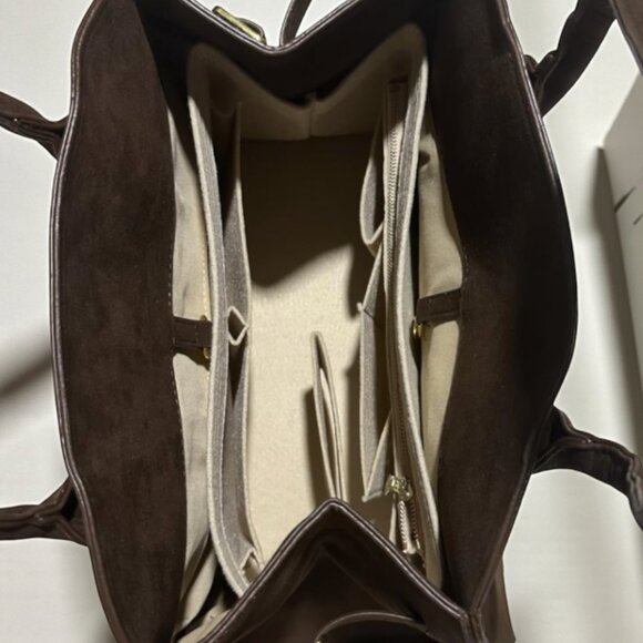 LUXE 4 LESS | Vegan Brown Suede Small Handbag, Style inspired by Margaux - Picture 5 of 6